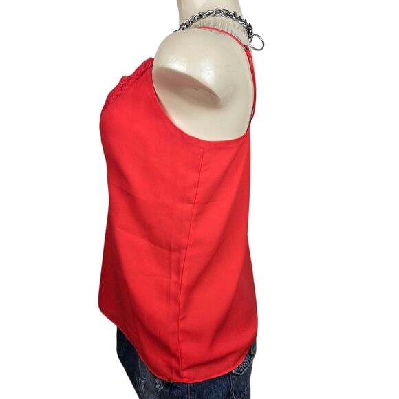 Socialite Cami Tank Top S Coral V-Neck Lace Strap Fairycore Coquette - Picture 3 of 6